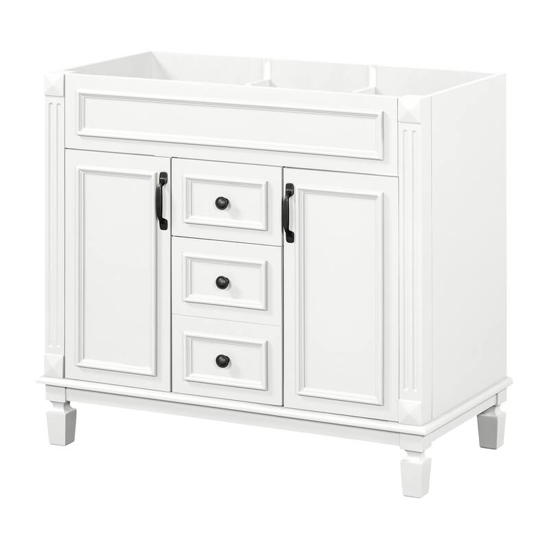 Roomfitters 36 Inch Bathroom Vanity without Sink, Freestanding Cabinet with 2 Soft Closing Doors and 2 Drawers