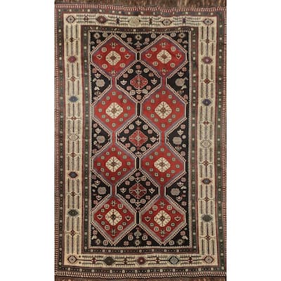 Hand Knotted Oriental 100% Wool Carpet Traditional Geometric Red Shiraz Area Rug - 10' 2'' X 6' 10''