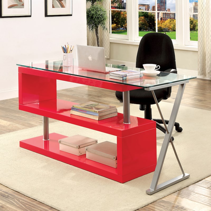 Marisa Contemporary 59-inch Metal Convertible Computer Desk by Furniture of America
