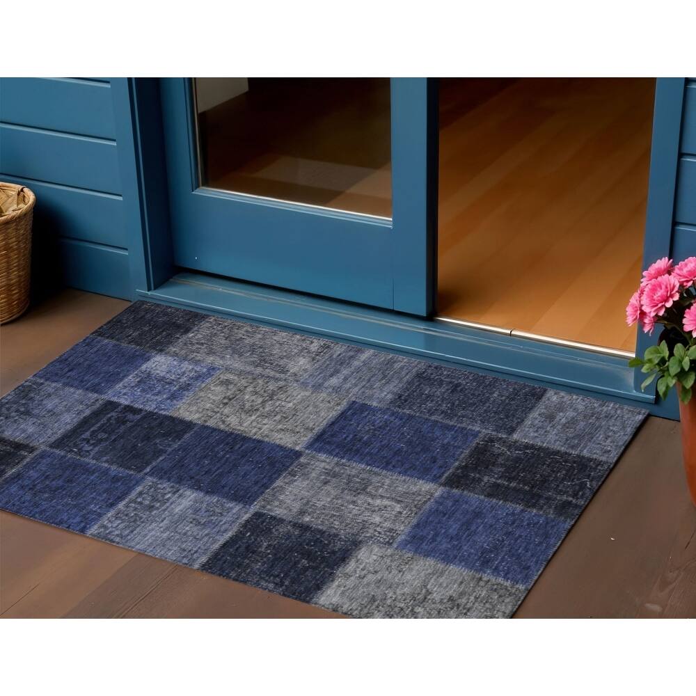 HomeRoots Patchwork Transitional Rectangle Outdoor Rug