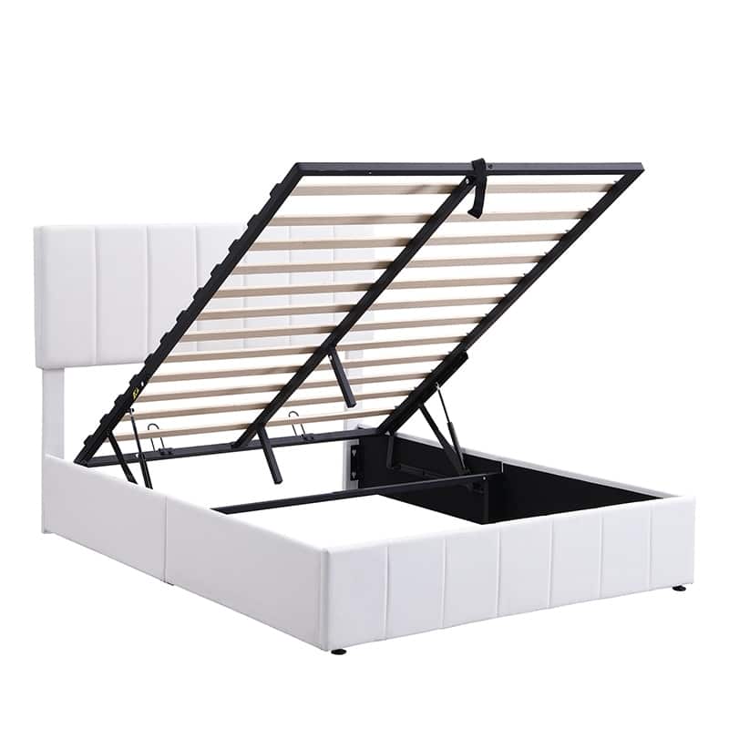 Merax Upholstered Platform Bed with a Hydraulic Storage System
