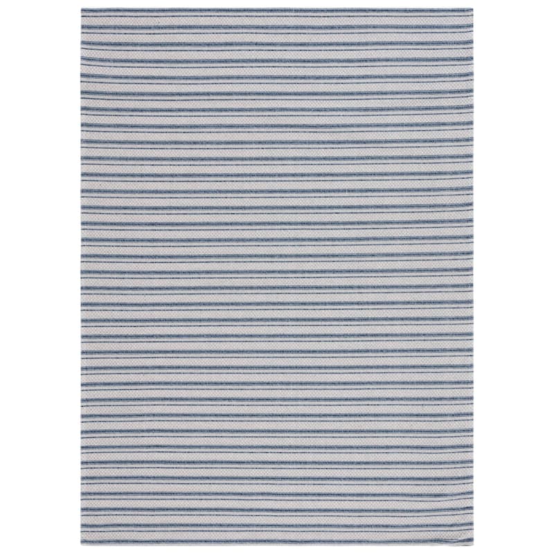 Martha Stewart by SAFAVIEH Unnie Stripe Cotton Rug - 6'7" x 9' - Navy/Light Grey
