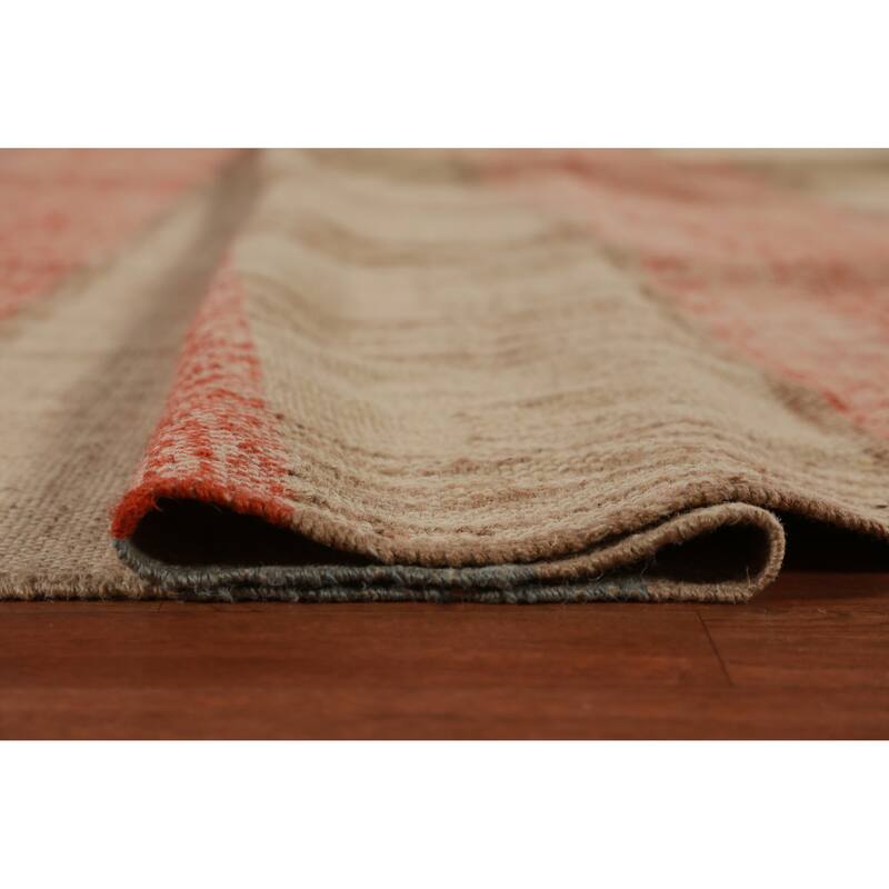 Hand Woven Oriental 100% Jute Carpet Southwestern Modern Multi-Colored Kilim Area Rug - 13' 5'' X 10' 8''