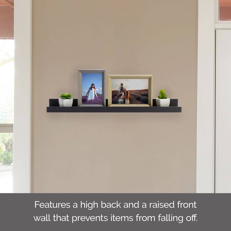 Melannco Floating MDF Photo Ledge, 24 Inch, Espresso