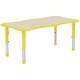 preview thumbnail 3 of 5, Adjustable Height Kids Table For Toddler Child Children Preschool Daycare School Wood Activity Chrome Wave Shape Yellow