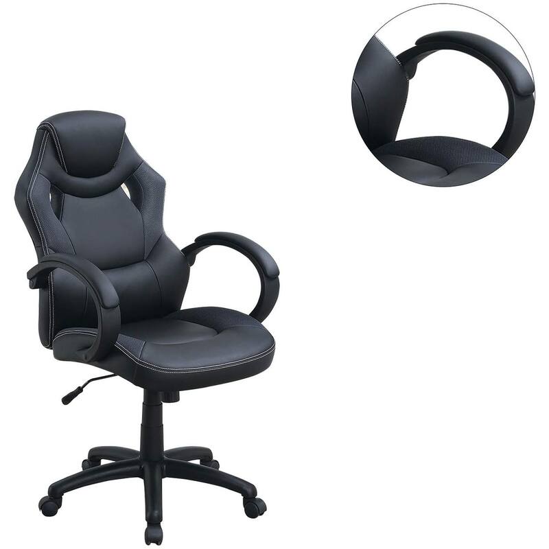 Modern Upholstered Office Chair with Adjustable Height & Cushioned Comfort for Gaming & Work
