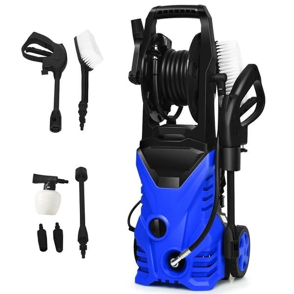 slide 2 of 5, 1800W 2030PSI Electric Pressure Washer Cleaner with Hose Reel-Blue - onesize onesize