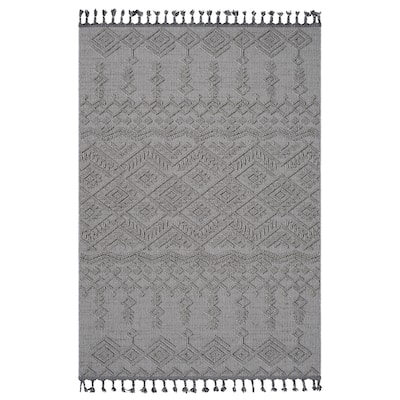LOOM & LUXE Collection White/White/Traditional Indoor/Outdoor Area Rug