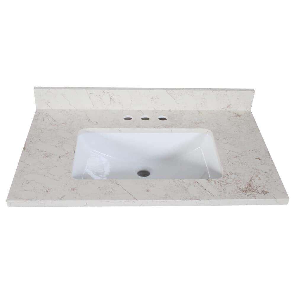 Shop Design House 557009 37 Quartz Vanity Top With Backsplash And Undermount Sink Overstock 25734696