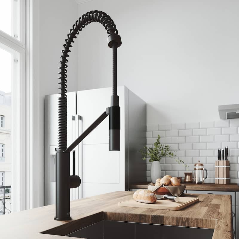 VIGO Livingston 24" H Single Handle Pull-Down Sprayer Kitchen Faucet