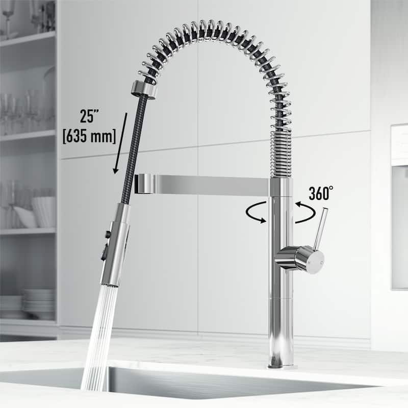 VIGO Edison Pro 20" H Single Handle Pull-Down Sprayer Kitchen Faucet