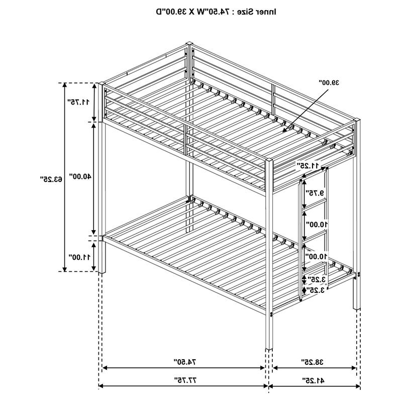 Alevera Metal Bunk Bed with Ladder