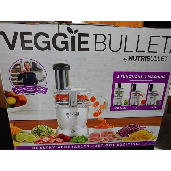 Veggie Bullet Electric Spiralizer & Food Processor, Silver - Bed Bath &  Beyond - 29117855