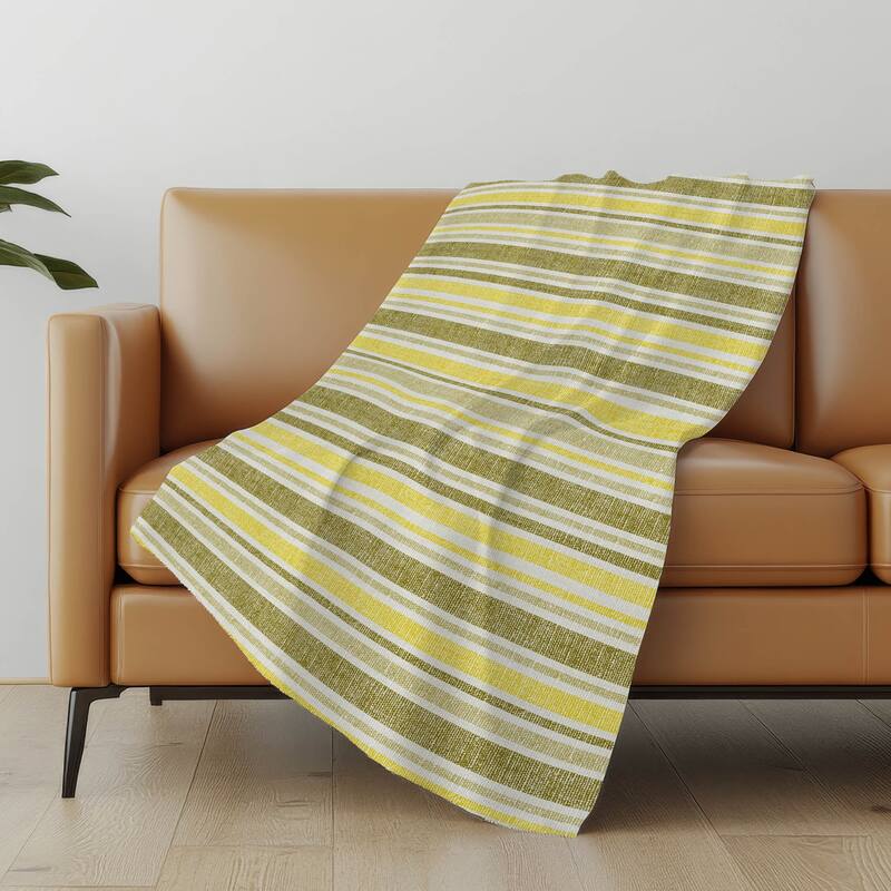 Premium Machine Washable Modern Stripe Sherpa Throw Blanket