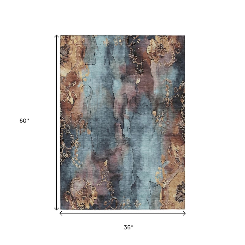 HomeRoots Floral Transitional Rectangle Outdoor Rug