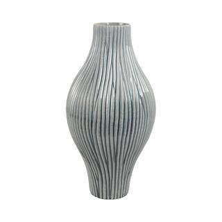 Sagebrook Home Arouca Portugal Vase, Gray, Chiseled