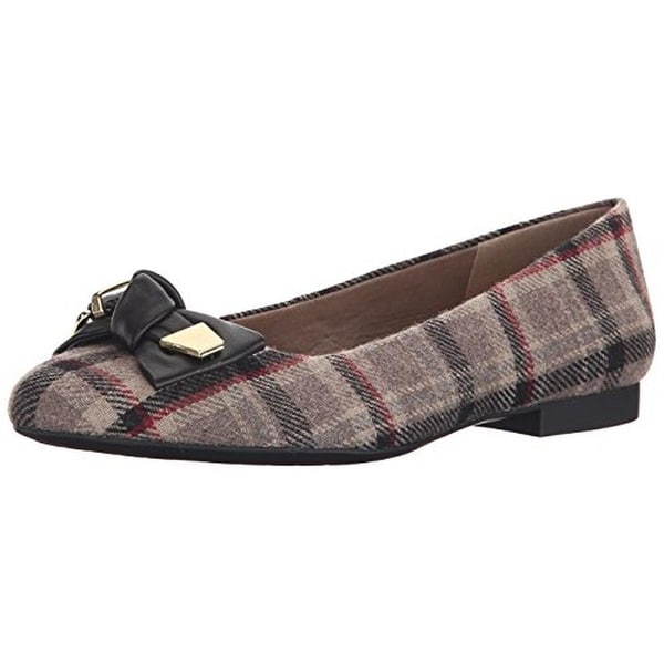 plaid ballet flats