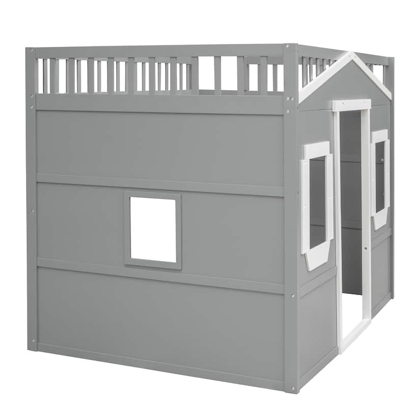 Castle Style Full Solid Pine Loft Bed