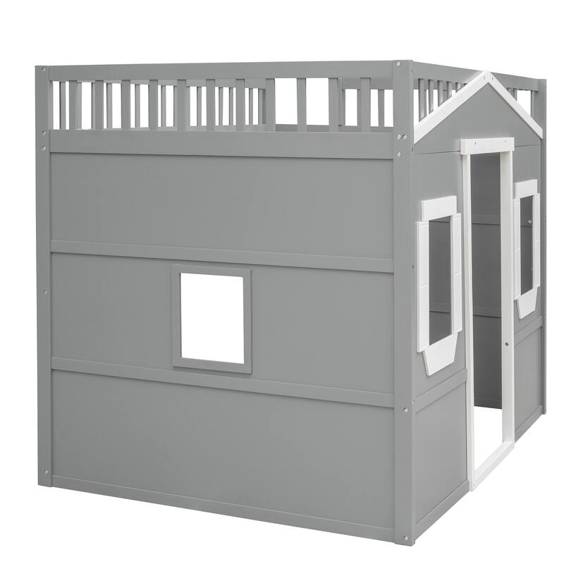 Twin Size Loft Bed with Ladder, Solid Wood Frame, Ideal for Kids and Teens