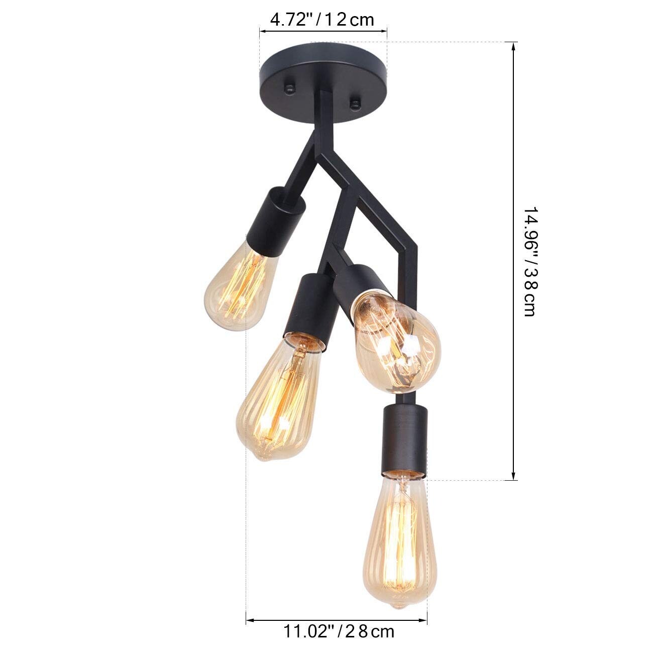Shop 4 Light Vintage Industrial Black Decorative Flush Mount