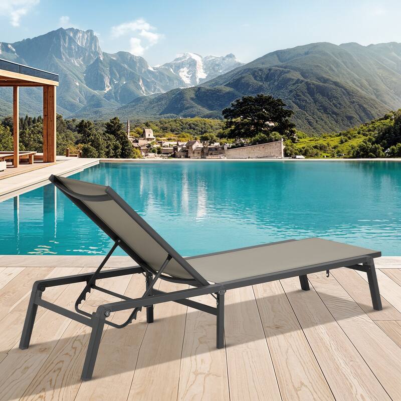 5-Position Reclining Folding Lounge Chair – Adjustable Backrest & Portable Relaxation