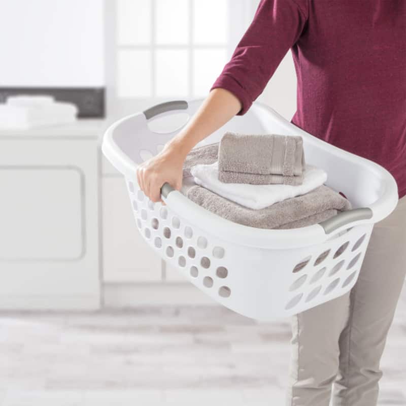 Sterilite Ultra 2 Bushel Plastic Stackable Clothes Laundry Basket, Aqua (6 Pack)