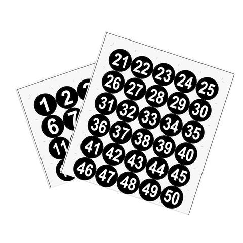 Round Number Sticker Self Adhesive PVC Labels Waterproof