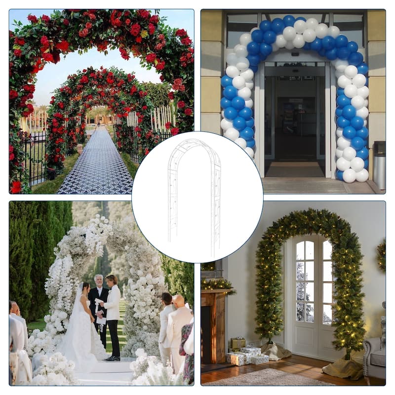 Metal Garden Arch, Outdoor Garden Arch Arbor Trellis for Climbing Plants, Wedding Arches for Ceremony