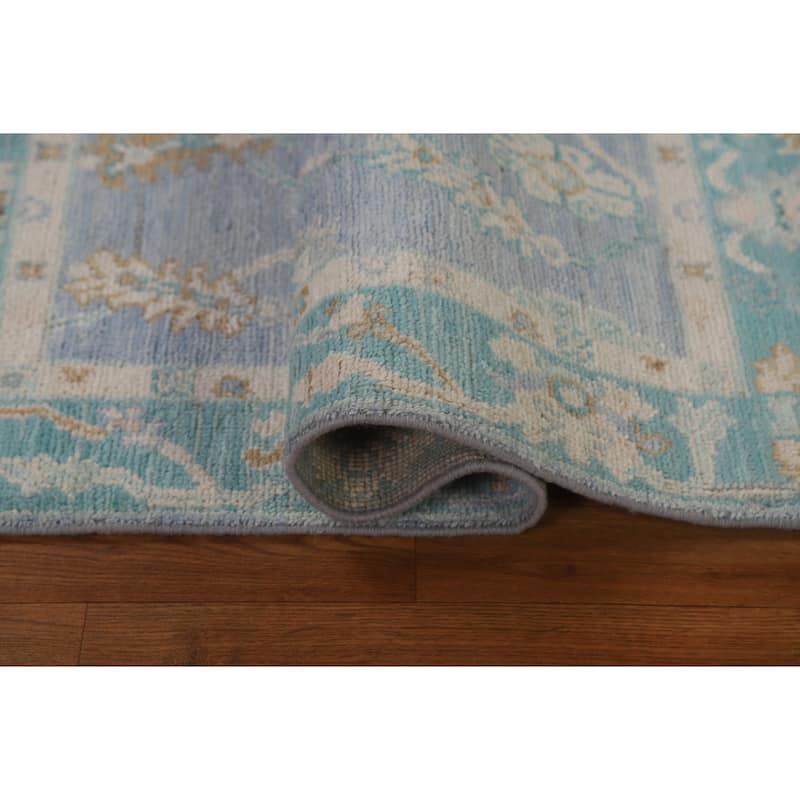 Geometric Oriental Oushak Turkish Rug Wool Hand-knotted Foyer Carpet - 2'0" x 3'11"