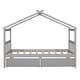 preview thumbnail 40 of 41, Twin Size Wooden House Bed with Drawers