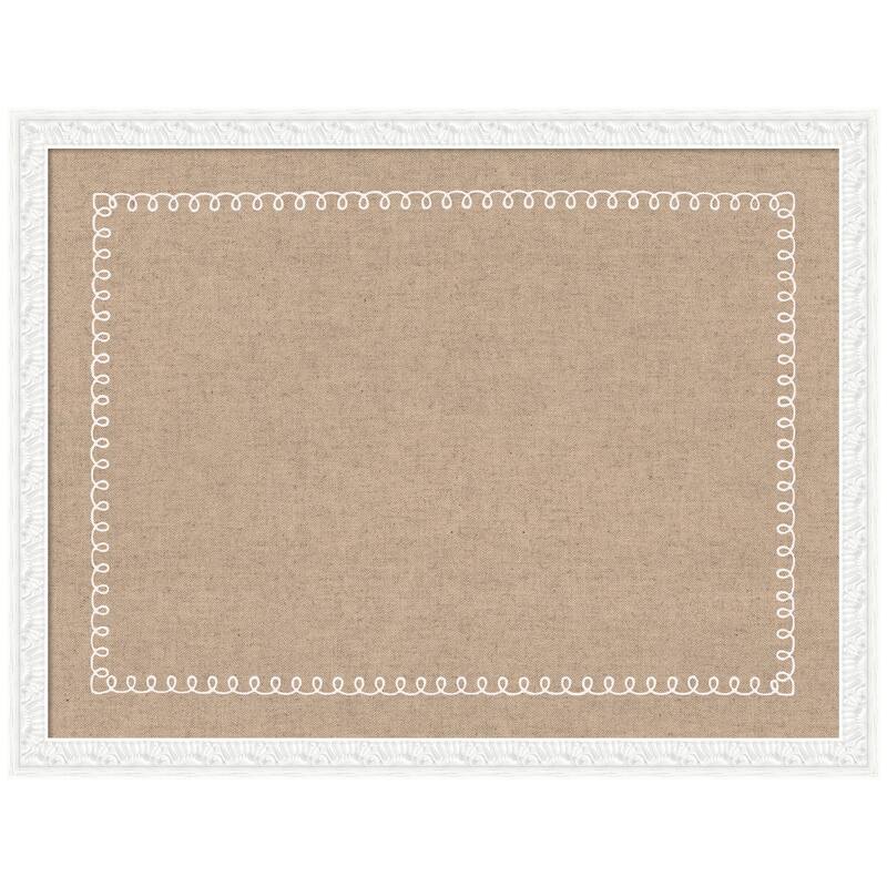 Kate and Laurel Pinboard White Scalloped Edge - 26x20 - Bethany White