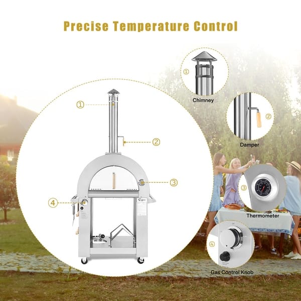 Wood Or Propane Gas Burning Outdoor Pizza Oven With Accessories N A wood-or-propane-gas-burning-outdoor-pizza-oven-with-accessories-n-a