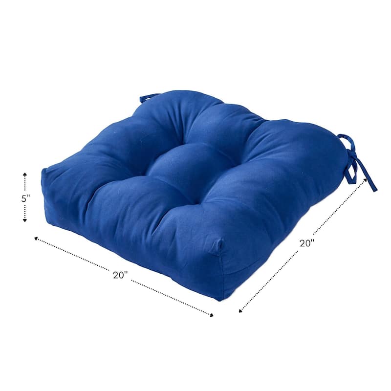 Solid Color 20-inch Outdoor Chair Cushion (Set of 2)