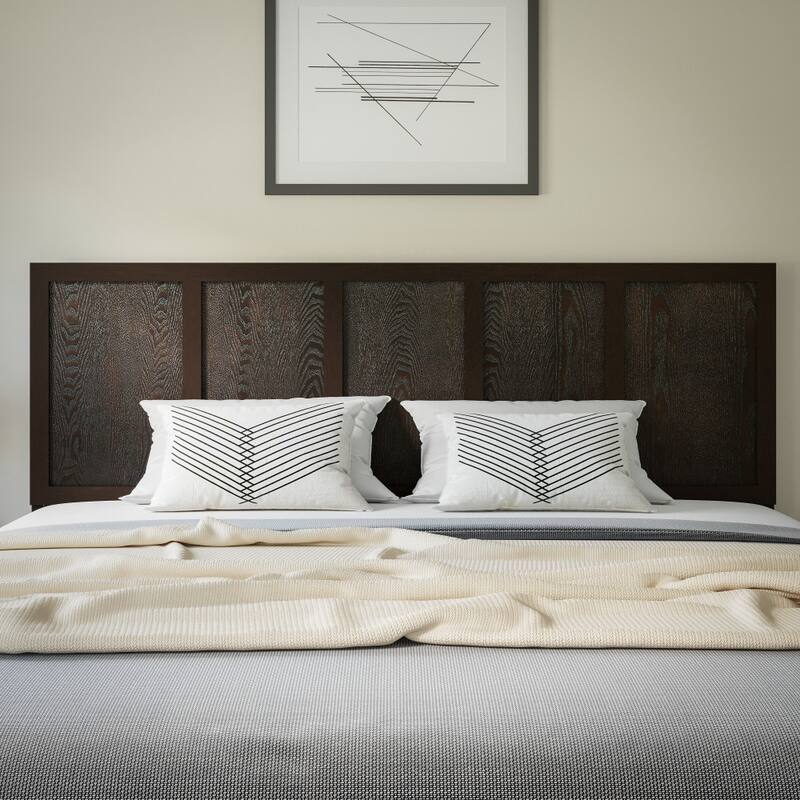 Contemporary Paneled Wooden Headboard Only