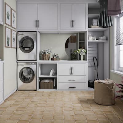 Merola Tile Laverton Octagon Beige with Taco Arena 7-7/8" x 7-7/8" Porcelain Floor and Wall Tile