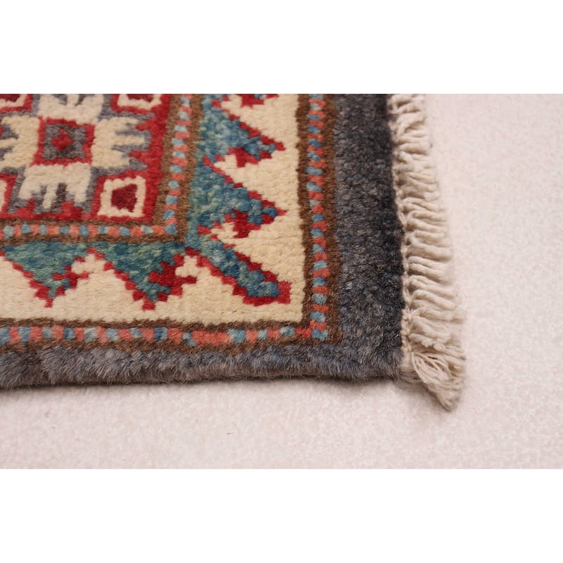 ECARPETGALLERY Hand-knotted Uzbek Ghazni Grey Wool Rug - 2'7 x 9'7