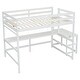 preview thumbnail 9 of 21, Full Size High Loft Bed with Built-in Desk, Ladder Platform, Ladders, Guardrails