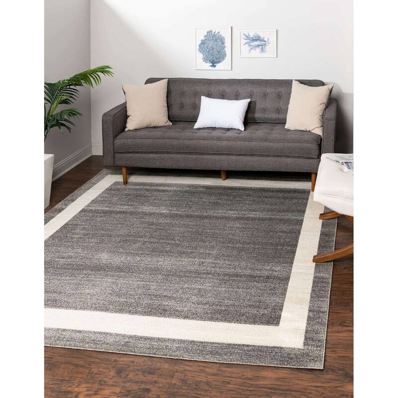Contemporary Weby Collection Area Rug - 8' Square - Gray