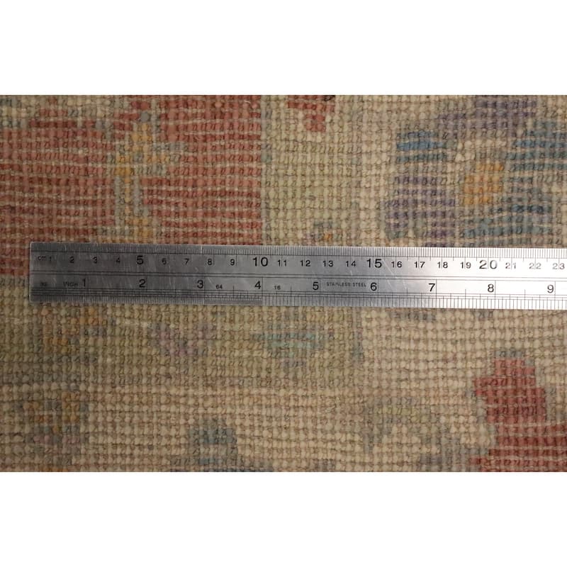 Hand Knotted Oriental 100% Wool Carpet Transitional Floral Navy Blue & Blues Oushak Area Rug - 7' 11'' X 5' 1''