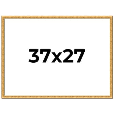 37x27 Frame Gold Real Wood Picture Frame Width 1 inches | Interior