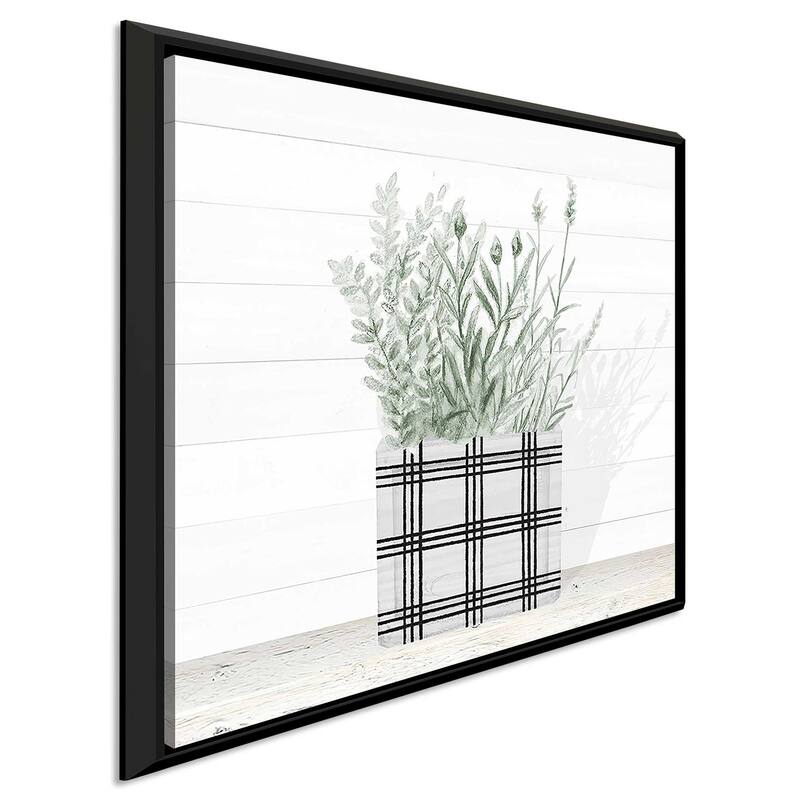 "A Lavender In Modern Pot II" Print on Floating Canvas