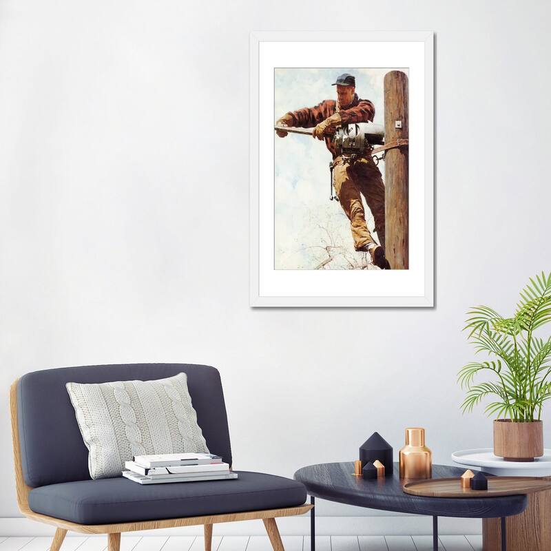 iCanvas "The Lineman" by Norman Rockwell