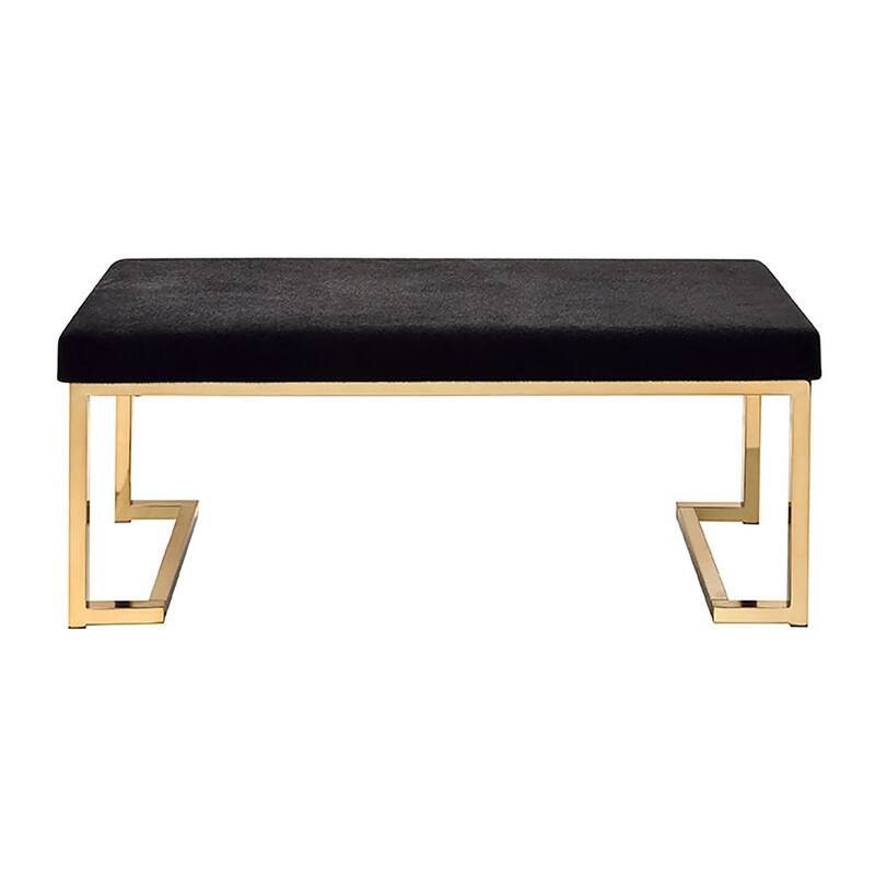 Demartini Black and Champagne Bench with C Metal Base