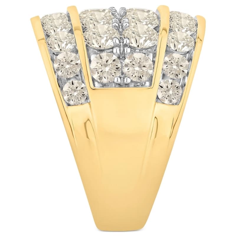 7Ct Diamond Men's Four Row Anniversary Ring in 10k Yellow Gold