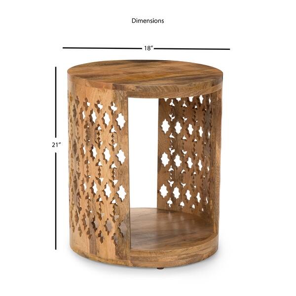 Brody Mango Wood Round End Table by Greyson Living