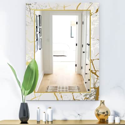 Designart 'Marbled Marvelous 3' Glam Printed Wall Mirror
