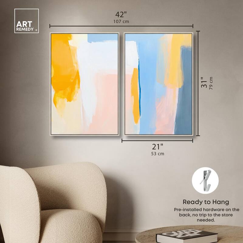 Lightwave Tides Canvas Set of 2 by Art Remedy
