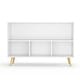 preview thumbnail 6 of 25, 35 in. W x 11 in. D x 24 in. H Wooden Kids Bookcase Toy Storage Cabinet with Collapsible Fabric Drawers