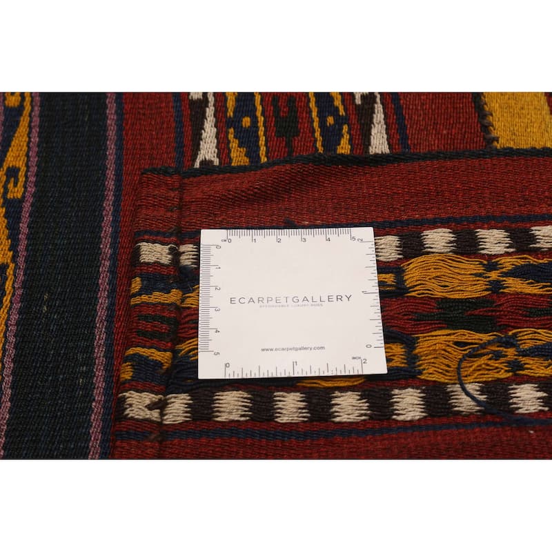 ECARPETGALLERY Flat-Weave Boho Red Wool Kilim - 6'7 x 10'2
