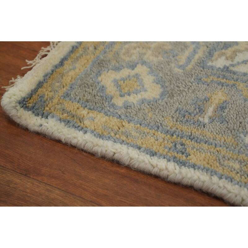 Handmade Floral Oushak Indian Accent Rug, Transitional Wool Carpet - 4' 11'' X 3' 0''